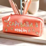 Σχολική Κασετίνα για Κορίτσια, Κοραλί με Σχέδιο Capybara