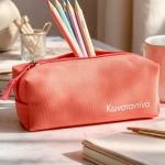 Σχολική Κασετίνα για Κορίτσια, Κοραλί με Όνομα