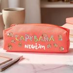 Σχολική Κασετίνα για Κορίτσια, Κοραλί με Σχέδιο Capybara