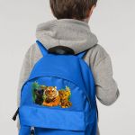 Σχολική Τσάντα Πλάτης Νηπιαγωγείου Μπλε με Τιγράκια