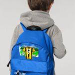 Τσάντα Πλάτης Σχολική Νηπιαγωγείου Μπλε με Κίτρινη Φανέλα