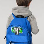 Τσάντα Πλάτης Σχολική Νηπιαγωγείου Μπλε με Ασπρόμαυρη Φανέλα