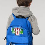 Τσάντα Πλάτης Σχολική Νηπιαγωγείου Μπλε με Κόκκινη Φανέλα