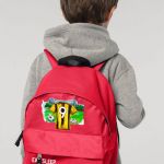 Τσάντα Πλάτης Σχολική Νηπιαγωγείου Κόκκινη με Κίτρινη Φανέλα