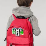 Τσάντα Πλάτης Σχολική Νηπιαγωγείου Κόκκινη με Ασπρόμαυρη Φανέλα