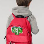 Τσάντα Πλάτης Σχολική Νηπιαγωγείου Κόκκινη με Πράσινη Φανέλα