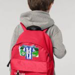 Τσάντα Πλάτης Σχολική Νηπιαγωγείου Κόκκινη με Μπλε Φανέλα