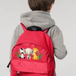 Τσάντα Πλάτης Σχολική Νηπιαγωγείου Κόκκινη με Ζωάκια