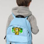Τσάντα Πλάτης Σχολική Νηπιαγωγείου Γαλάζια με Κίτρινη Φανέλα