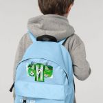 Τσάντα Πλάτης Σχολική Νηπιαγωγείου Γαλάζια με Πράσινη Φανέλα