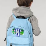 Τσάντα Πλάτης Σχολική Νηπιαγωγείου Γαλάζια με Μπλε Φανέλα