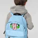 Τσάντα Πλάτης Σχολική Νηπιαγωγείου Γαλάζια με Κόκκινη Φανέλα