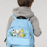 Τσάντα Πλάτης Σχολική Νηπιαγωγείου Γαλάζια με Ζωάκια