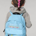 Τσάντα Πλάτης Σχολική Νηπιαγωγείου Γαλάζια με Λουλούδια