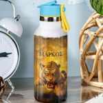 Παγούρι Θερμός Παιδικό με Καλαμάκι & Σχέδιο Τίγρη