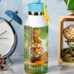 Παγούρι Θερμός Παιδικό με Καλαμάκι & Σχέδιο Τίγρεις