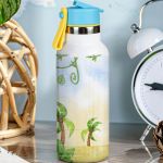 Παιδικό Παγούρι Θερμός με Καλαμάκι & Σχέδιο Δεινόσαυρο