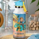 Παιδικό Παγούρι Θερμός με Καλαμάκι & Σχέδιο Δράκοι