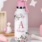 Σετ 2 Δώρα για Παιδιά, Θερμός & Δοχείο Φαγητού με Λουλούδια