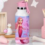 Παγούρι Θερμός Παιδικό με Καλαμάκι & Σχέδιο Γοργόνα