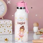 Παιδικό Παγούρι Θερμός με Καλαμάκι & Σχέδιο Νεράιδα