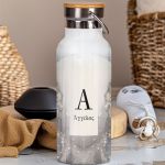 Μπουκάλι Θερμός Ανοξείδωτo με Όνομα & Σχέδιο Green Vibes