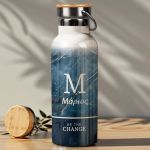 Ανοξείδωτo Μπουκάλι Θερμός με Όνομα & Σχέδιο Be The Change