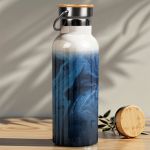 Ανοξείδωτo Μπουκάλι Θερμός με Όνομα & Σχέδιο Blue Waves