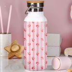 Ανοξείδωτo Μπουκάλι Θερμός με Μονόγραμμα & Σχέδιο Φράουλες