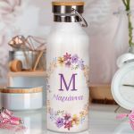 Ανοξείδωτo Μπουκάλι Θερμός με Σχέδιο Πολύχρωμα Λουλούδια