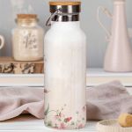 Μπουκάλι Θερμός Ανοξείδωτo με Όνομα & Σχέδιο Άνθη