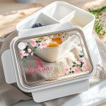 Σετ 2 Δώρα για Παιδιά, Θερμός & Δοχείο Φαγητού με Λουλούδια