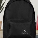 Τσάντα Σχολική Μαύρη για Κορίτσια με Όνομα & Μονόγραμμα