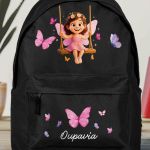 Σχολική Τσάντα για Κορίτσια Δημοτικού, Μαύρη με Νεράιδα