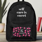 Σχολική Τσάντα για Παιδιά Δημοτικού, Μαύρη με Καρδιές