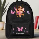 Σχολική Τσάντα για Κορίτσια Δημοτικού, Μαύρη με Νεράιδα