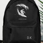 Σχολική Τσάντα για Γυμνασίο & Λύκειο, Μαύρη με Σχέδιο Surfing