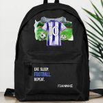 Τσάντα Σχολική για Δημοτικό, Μαύρη με Γαλανόλευκη Φανέλα