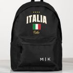 Σχολική Τσάντα για Γυμνασίο & Λύκειο, Μαύρη με Σχέδιο ITALIA