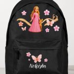 Σχολική Τσάντα για Παιδιά Δημοτικού, Μαύρη με Πριγκίπισσα