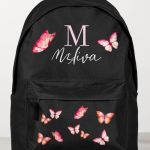 Σχολική Τσάντα για Γυμνάσιο & Λύκειο, Μαύρη με Πεταλούδες