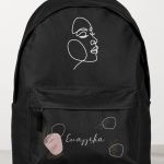 Τσάντα Σχολική Μαύρη για Κορίτσια με Όνομα & Σχέδιο Πρόσωπο