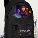 Σχολική Τσάντα για Παιδιά Δημοτικού, Μαύρη με Διαστημόπλοιο