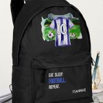 Τσάντα Σχολική για Δημοτικό, Μαύρη με Γαλανόλευκη Φανέλα