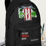 Τσάντα Σχολική για Δημοτικό, Μαύρη με Ερυθρόλευκη Φανέλα