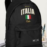 Σχολική Τσάντα για Γυμνασίο & Λύκειο, Μαύρη με Σχέδιο ITALIA