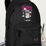 Σχολική Τσάντα για Γυμνασίο & Λύκειο, Μαύρη με Retro Games