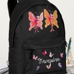 Σχολική Τσάντα για Κορίτσια Δημοτικού, Μαύρη με Πεταλούδες