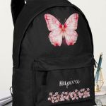 Τσάντα Σχολική για Δημοτικό & Γυμνάσιο, Μαύρη με Πεταλούδα