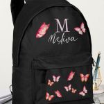 Σχολική Τσάντα για Γυμνάσιο & Λύκειο, Μαύρη με Πεταλούδες